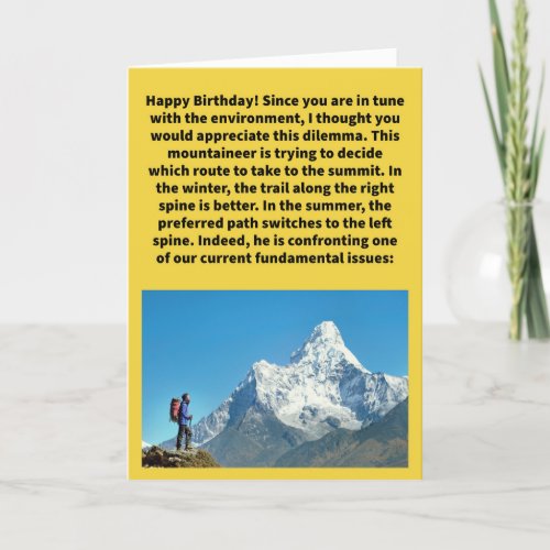 Funny Pun Climb It Change Happy Birthday Card