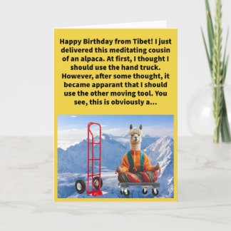 Funny Pun Dolly Llama Happy Birthday Card