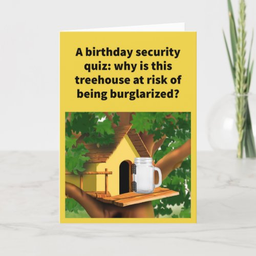 Funny Pun Door Is a Jar Happy Birthday Card