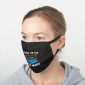Funny Pun for Men | The Man in the Iron Black Cotton Face Mask (Angled)