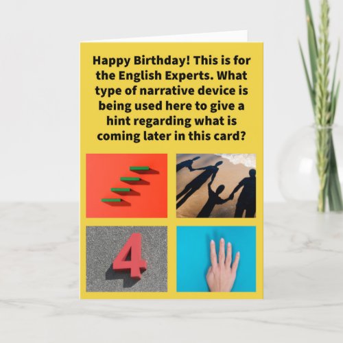 Funny Pun Four Shadowing Happy Birthday  Card