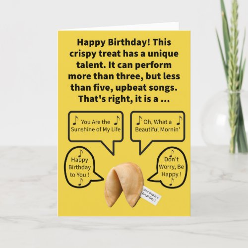 Funny Pun Four Tune Cookie Happy Birthday Card