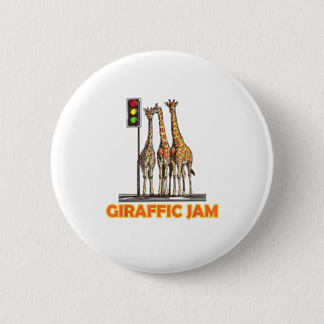 Funny Pun Giraffe Jam  Button (Front)