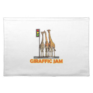 Funny Pun Giraffe Jam  Cloth Placemat
