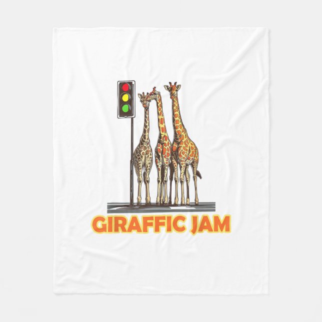 Funny Pun Giraffe Jam  Fleece Blanket (Front)