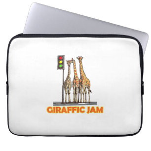 Funny Pun Giraffe Jam Laptop Sleeve