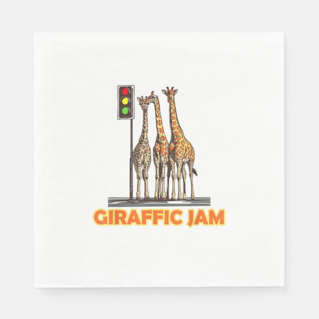 Funny Pun Giraffe Jam  Napkins (Front)