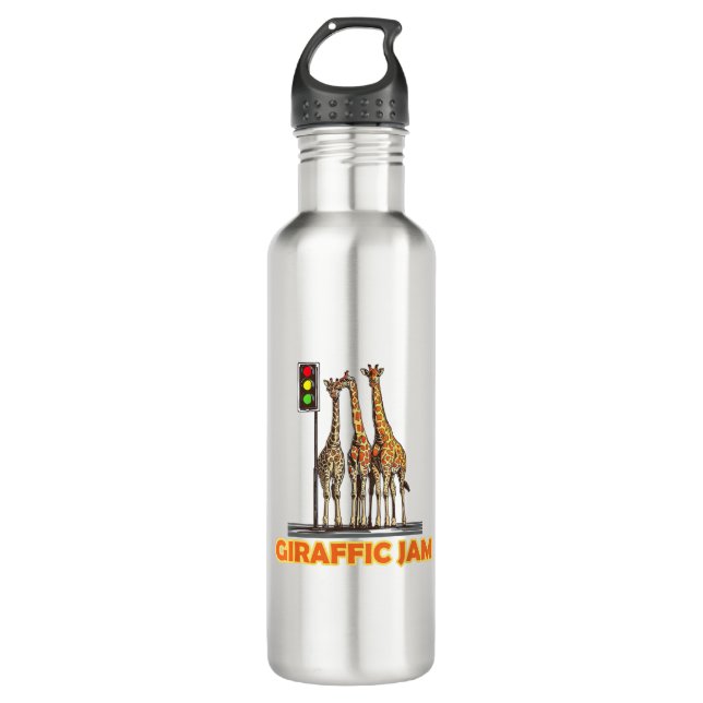 Funny Pun Giraffe Jam  Stainless Steel Water Bottle (Front)