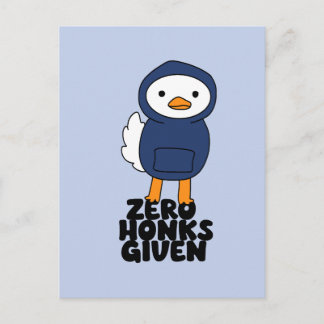Funny Pun Goose in Hoodie Postcard