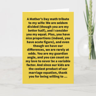 Funny Pun Happy Mother's Day Math Card
