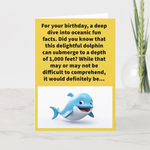 Funny Pun Hard To Fathom Happy Birthday Card