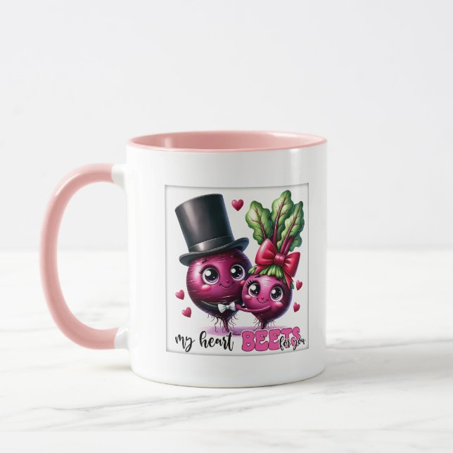 Funny pun heart beets word art  mug (Left)