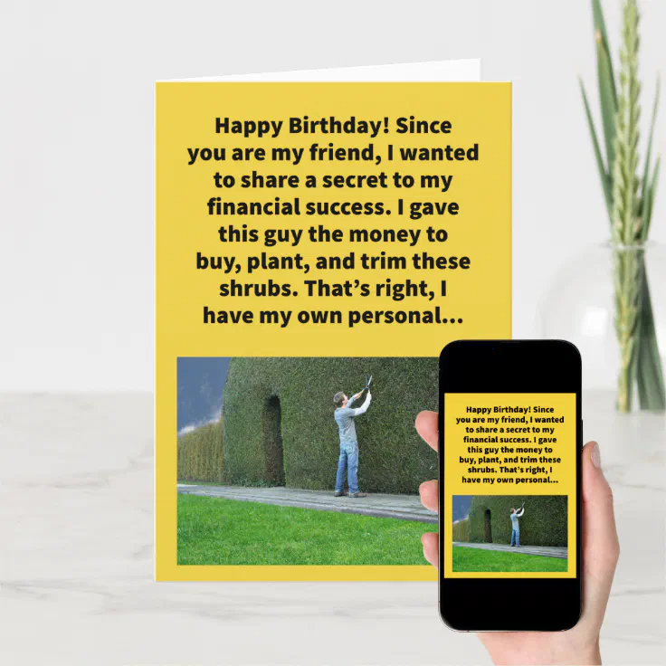 Funny Pun Hedge Fund Manager Happy Birthday Card | Zazzle