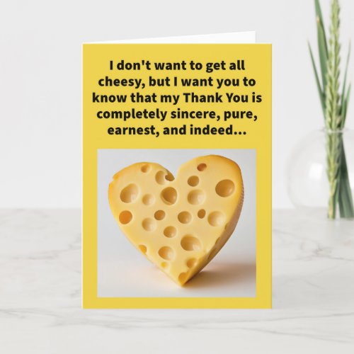 Funny Pun Holehearted Thank You Card