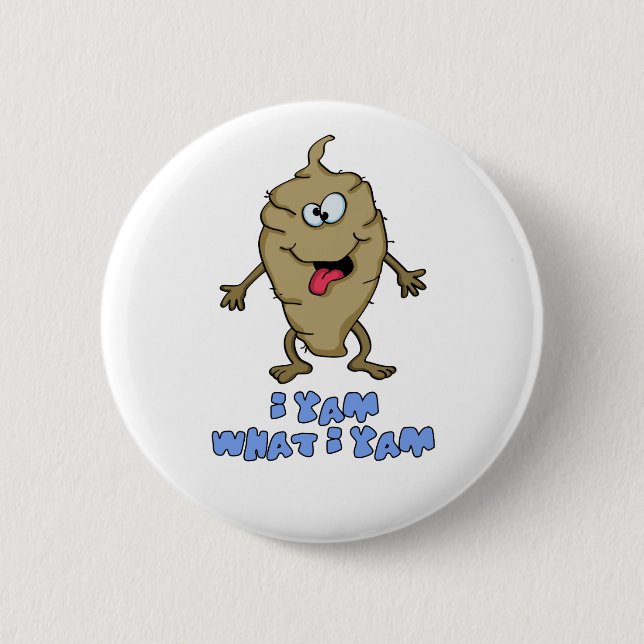 Funny Pun - I Yam What I Yam Button (Front)
