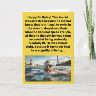 Funny Pun In Seine Happy Birthday Card
