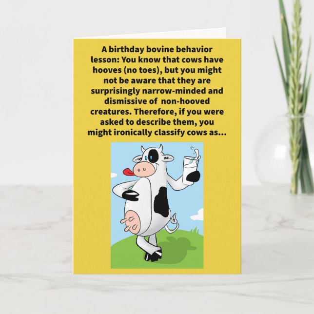 Funny Pun Lack Toes, Intolerant Happy Birthday Card (Front)