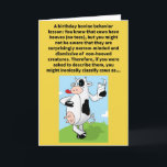 Funny Pun Lack Toes, Intolerant Happy Birthday Card<br><div class="desc">Wouldn't it be ironic if cows were unable to metabolize milk? I bet you did not know that cows were so biased against those of us with toes. Now you know,  because I just toed you so. Please enjoy this funny pun happy birthday card!</div>