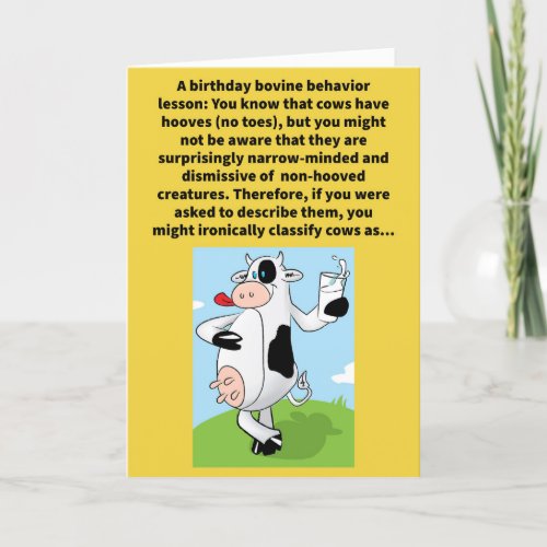 Funny Pun Lack Toes Intolerant Happy Birthday Card