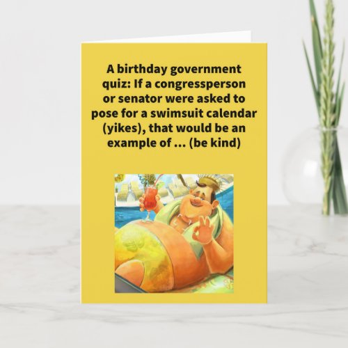 Funny Pun Legislative Body Happy Birthday Card