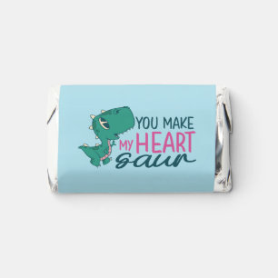 Funny Pun Make My Heart Saur Happy Valentine's Day Hershey's Miniatures