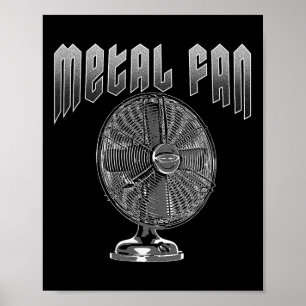Funny Pun Metal Fan For Cooling Hard Rock Joke Tee Poster