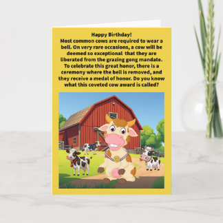 Funny Pun No Bell Prize Happy Birthday Card