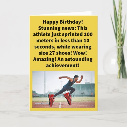 Funny Pun No Small Feet Happy Birthday Card