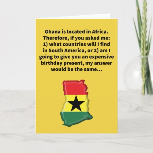 Funny Pun Not Ghana Happy Birthday  Card