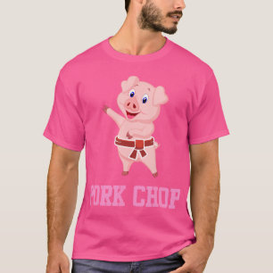 Funny Pun Pig Lovers Pork Chop Karate - Piggy Pi T-Shirt