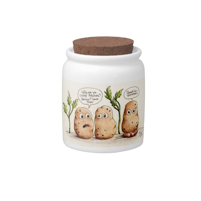 Funny Pun Potatoes Candy Jar (Front)