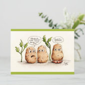 Funny Pun Potatoes Flat Card (Standing Front)
