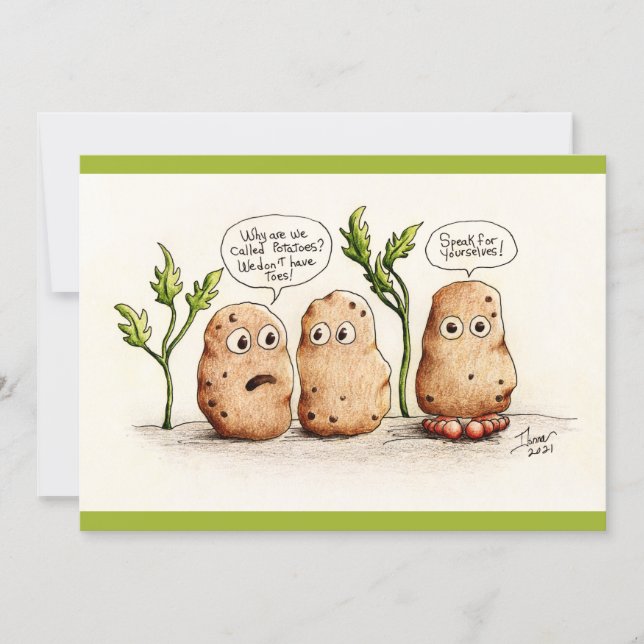 Funny Pun Potatoes Flat Card (Front)
