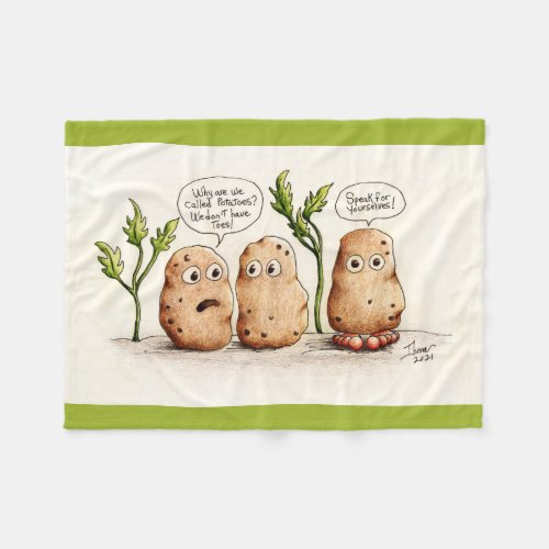 Funny Pun Potatoes Fleece Blanket