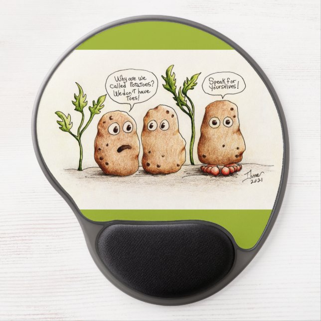 Funny Pun Potatoes  Gel Mouse Pad (Front)