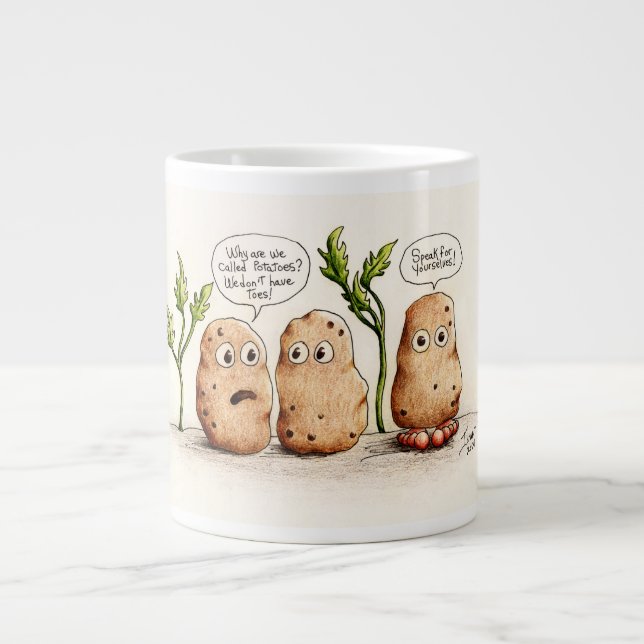 Funny Pun Potatoes   Giant Coffee Mug (Front)
