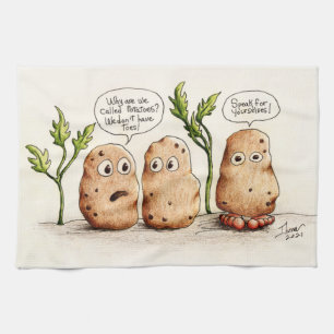 Funny Pun Potatoes Kitchen Towel