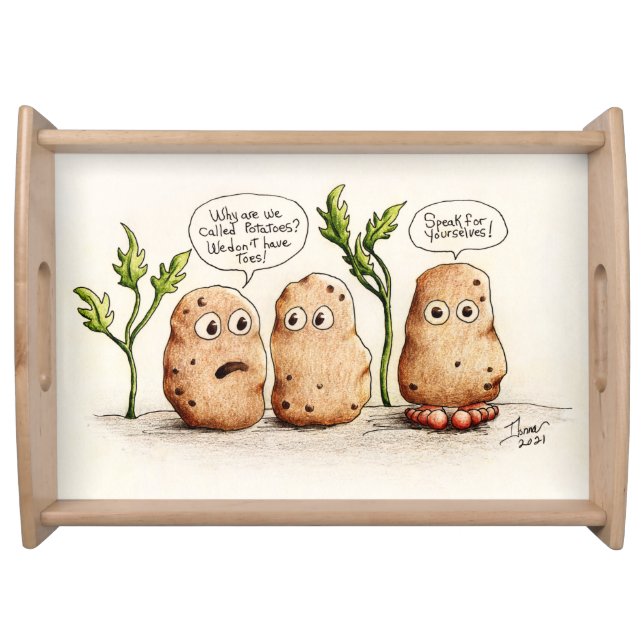 Funny Pun Potatoes Serving Tray (Front)