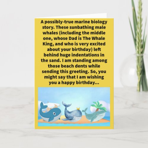 Funny Pun Prints of Whales Happy Birthday  Card