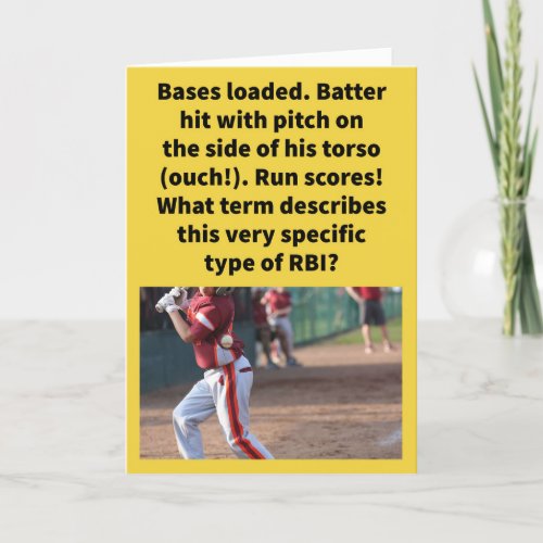 Funny Pun Ribbie Baseball Greeting Card