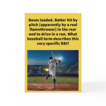 Funny Pun Run Butted In Baseball Greeting