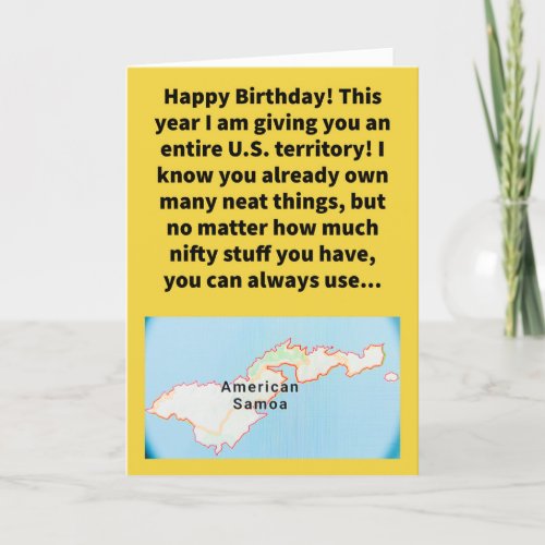 Funny Pun Samoa Happy Birthday Card