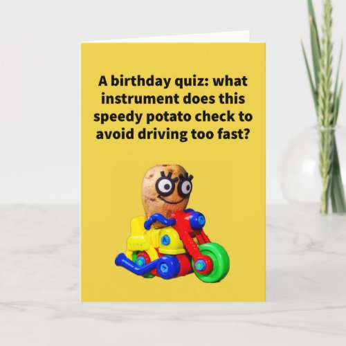 Funny Pun Spud_O_Meter Birthday  Card