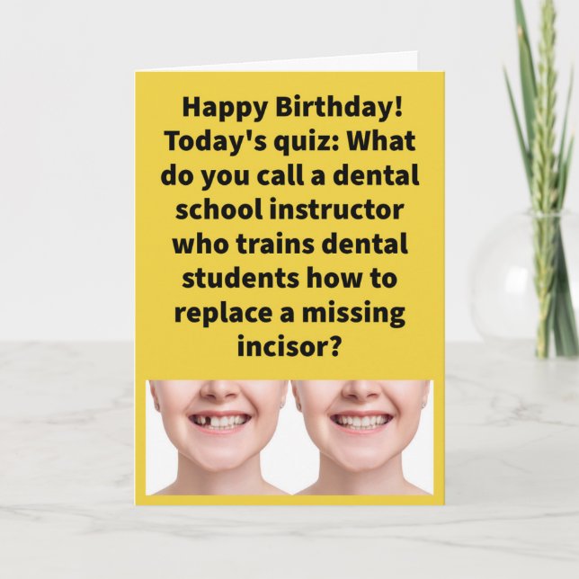 Funny Pun Substitooth Teacher Happy Birthday Card (Front)