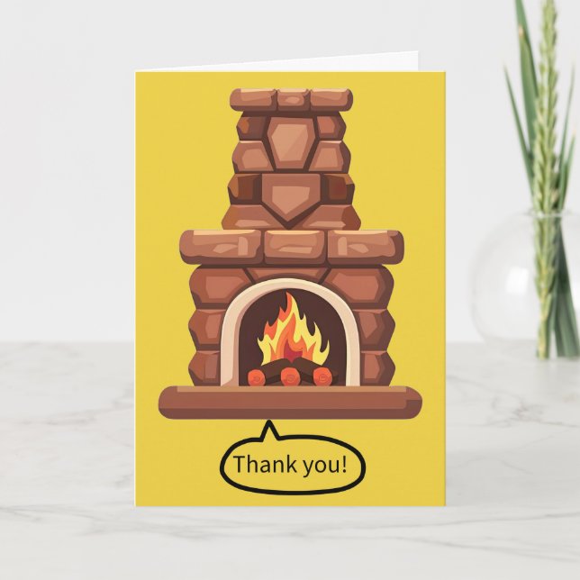 Funny Pun Thank You From The Bottom Of My Hearth  Card (Front)