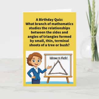 Funny Pun Twigonometry Happy Birthday Card