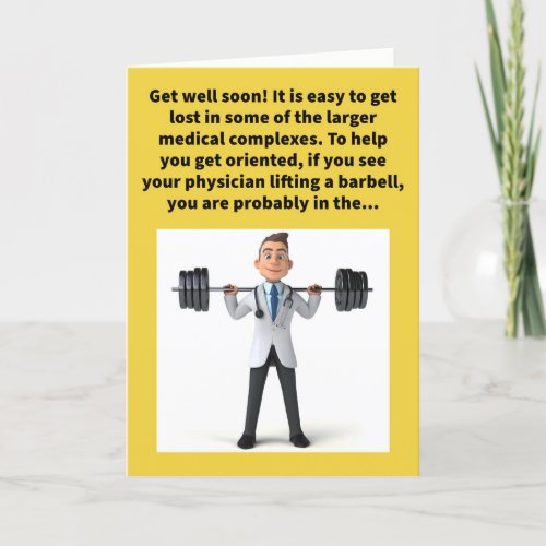 Funny Pun Weighting Room Get Well Card