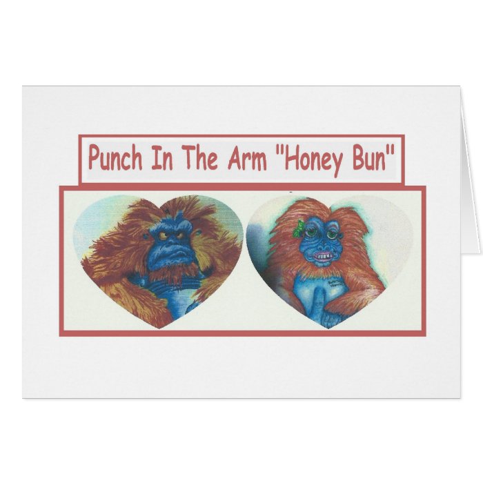 Funny Punch In The Arm "Honey Bun" Anniversary Car Cards