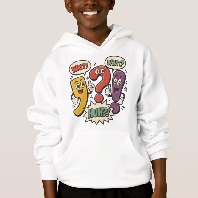 Funny Punctuation Characters Cartoon Hoodie (Front)