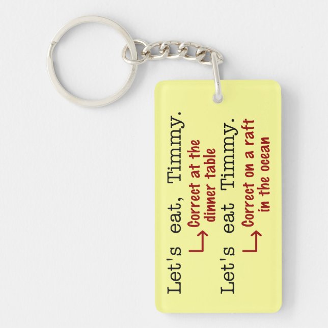 Funny Punctuation Grammar Keychain (Front)